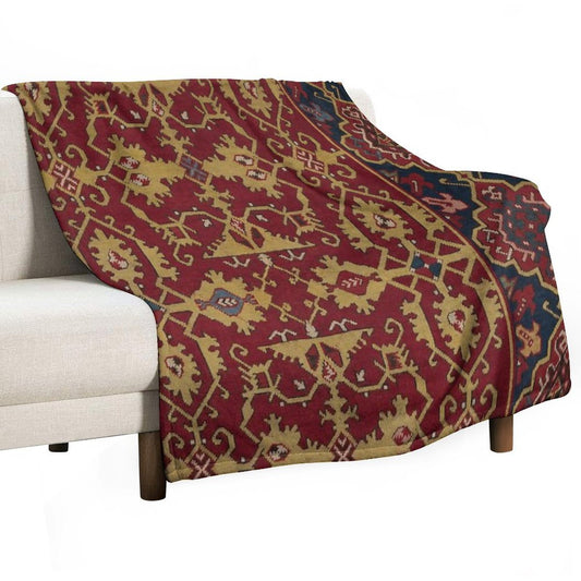 Vintage Oriental Carpet Throw Blanket
