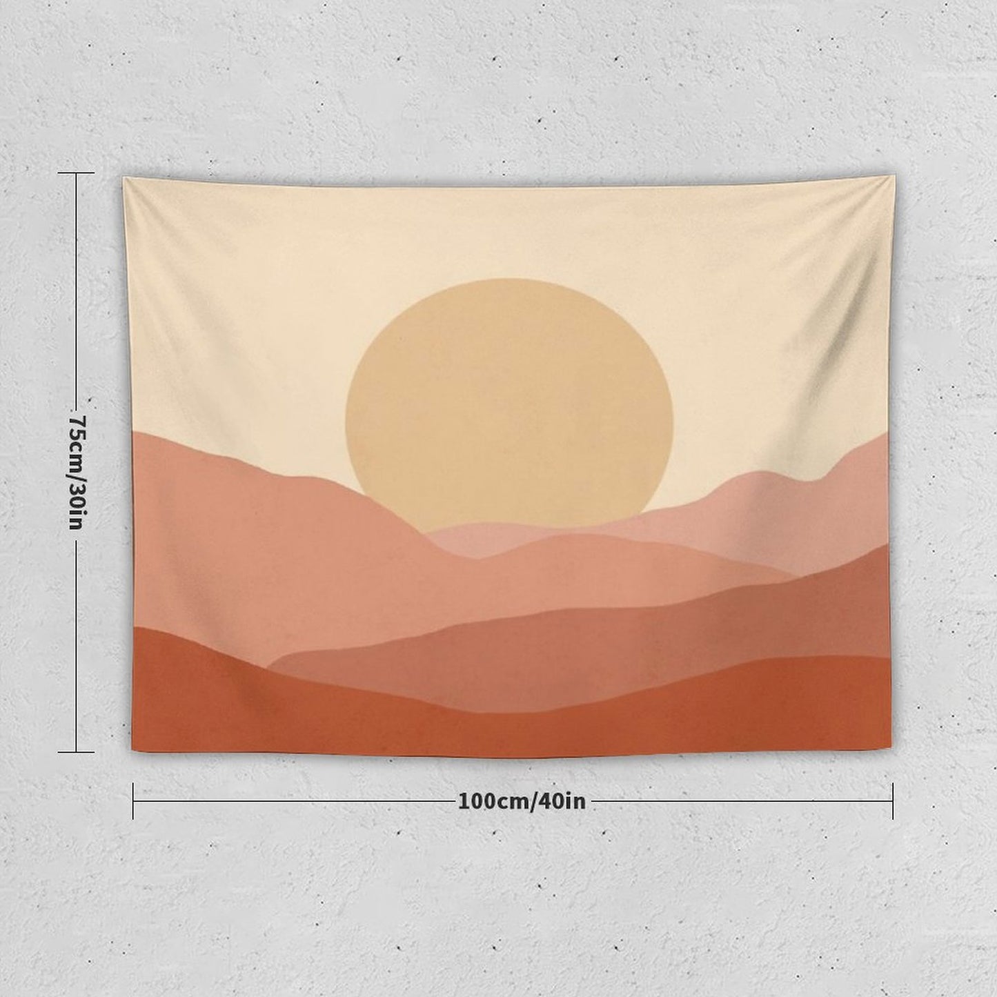 Minimalist Landscape Earth Tones Design Muted Tones Tapestry
