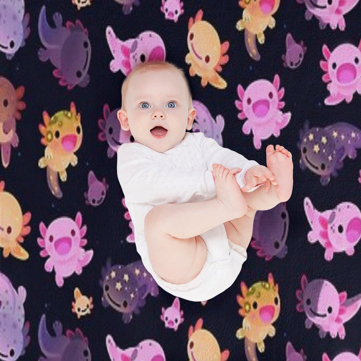 Happy Axolotl Throw Blanket
