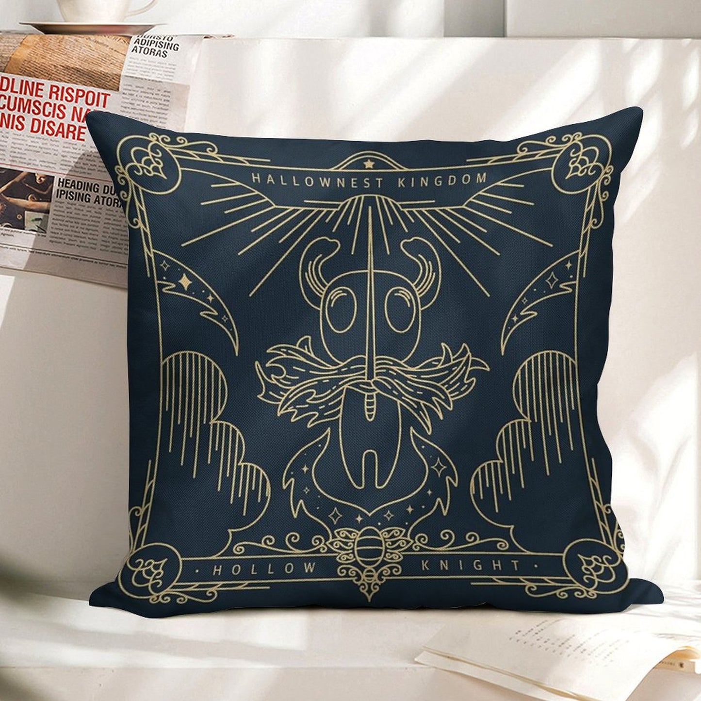 Hollow Knight Linen Throw Pillow Cover