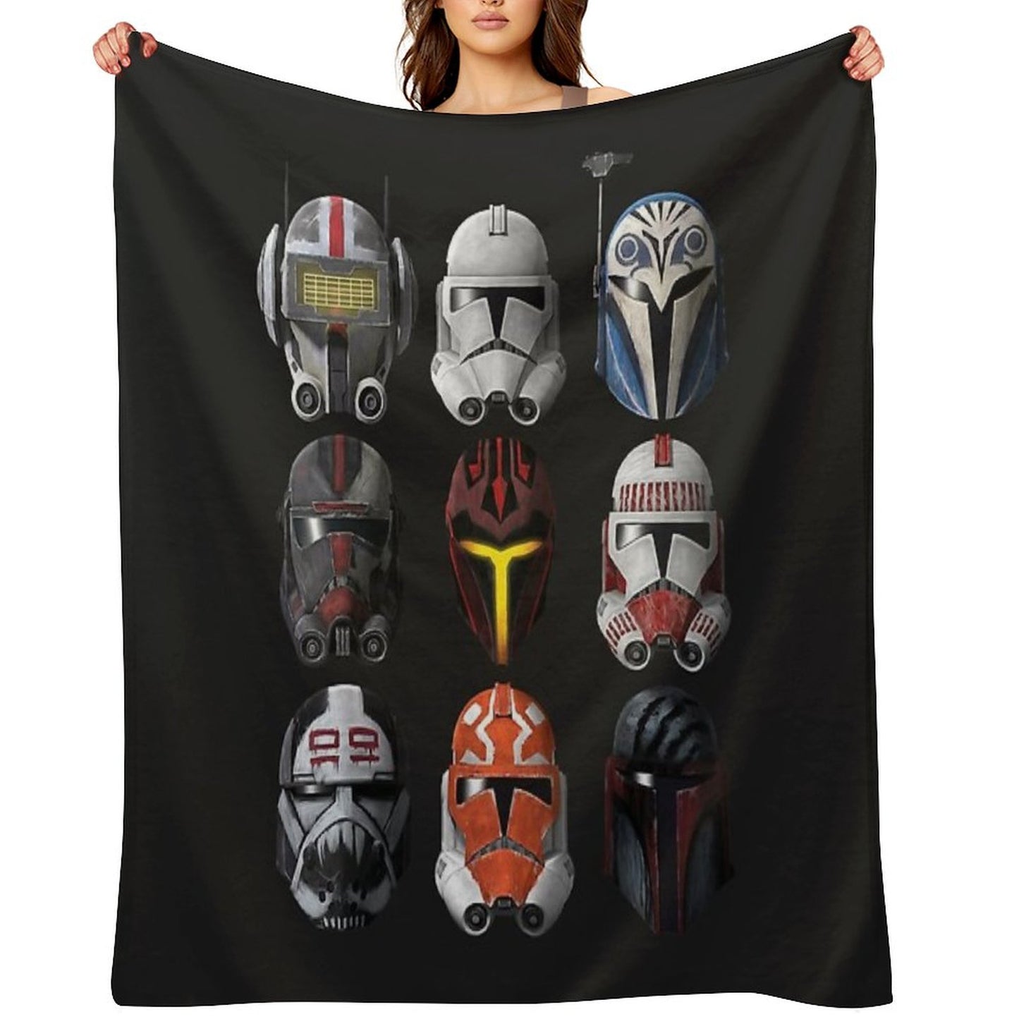 The Clone Wars Clone Helmets Throw Blanket