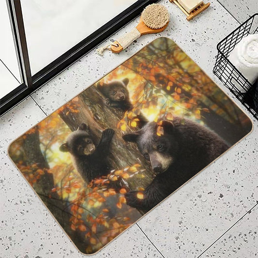Black Bears Bath Mat