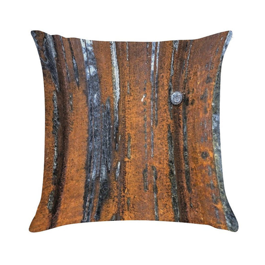 Rust Soft Short Plush Fabric Throw Pillow