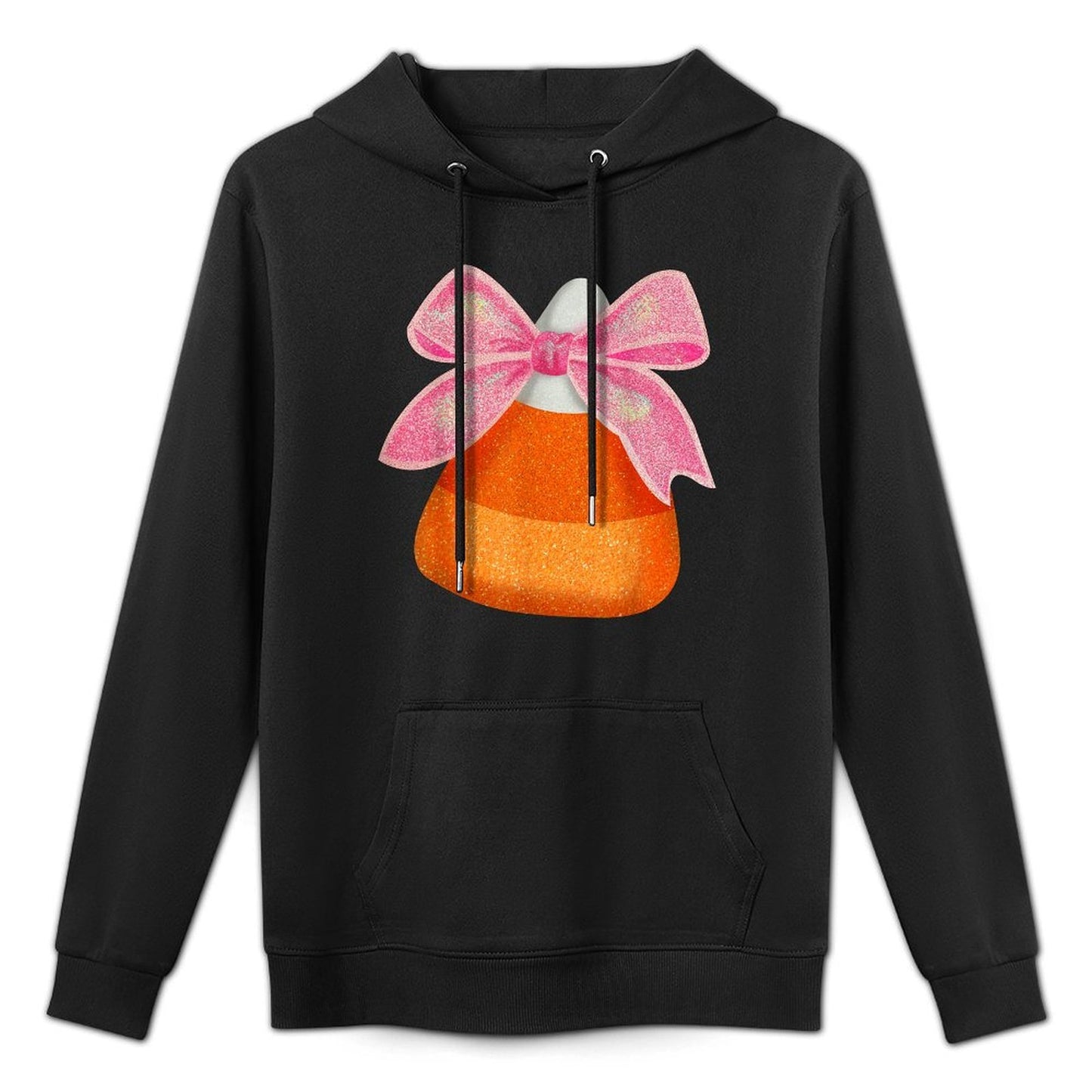 Coquette Bow Candy Corn Women Girls Kids Halloween Costume Kangaroo Pocket Hoodie