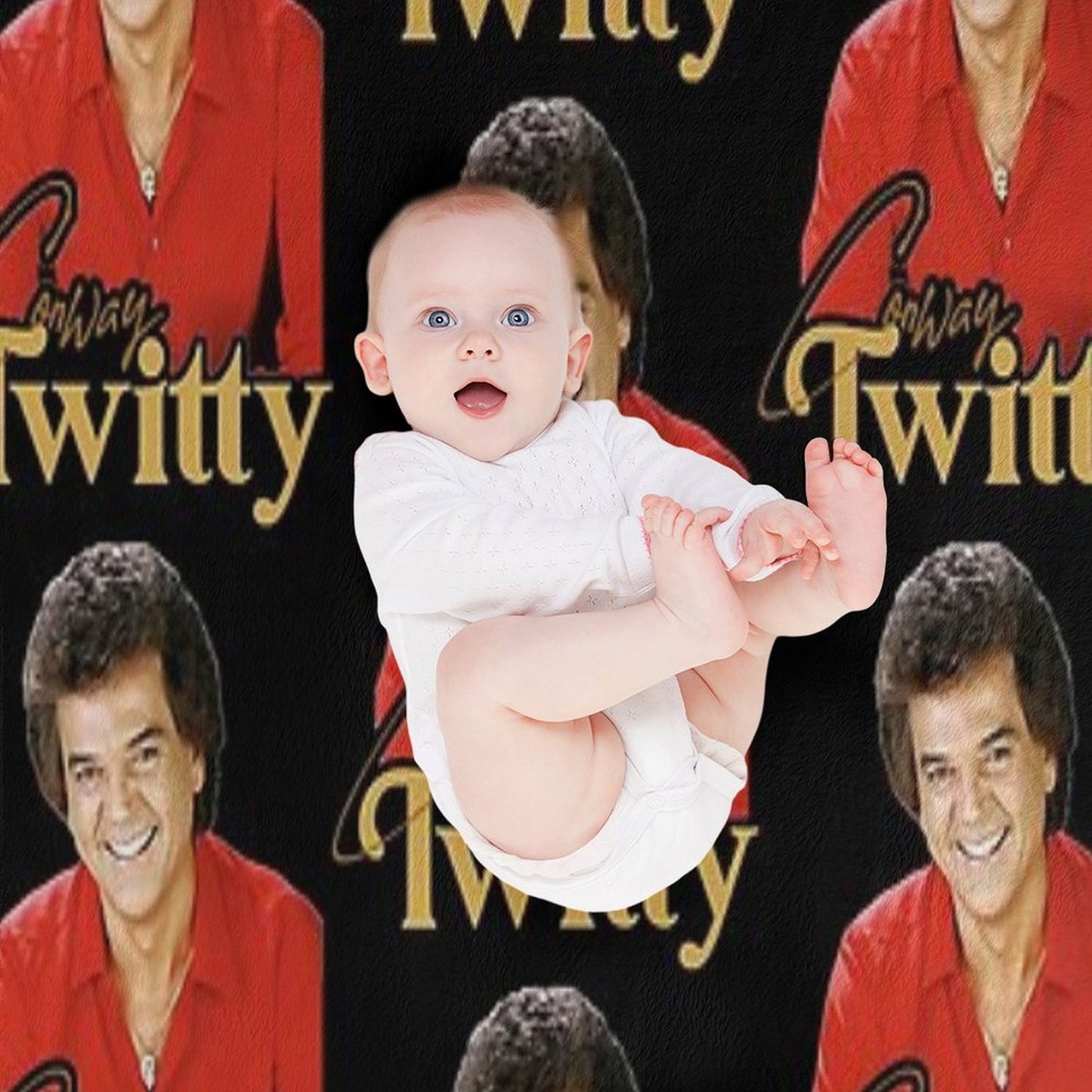 Conway Twitty ))(( Retro Country Legend Design Throw Blanket