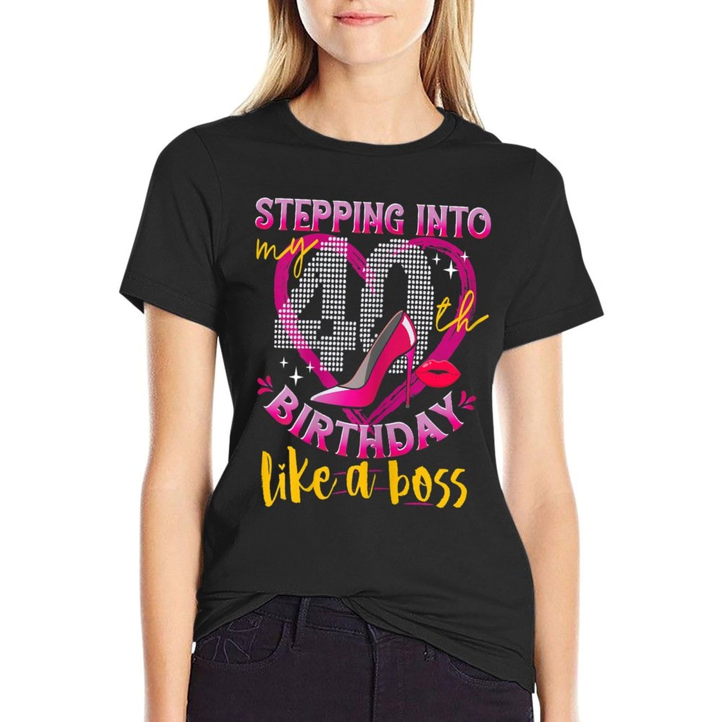 Womens Birthdays for Women 40th Birthday 40 Year Old Lady Wrinkle-resistant T-Shirt