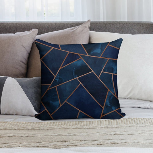 Navy & Copper Geo Soft Warmth Comfort Throw Pillow