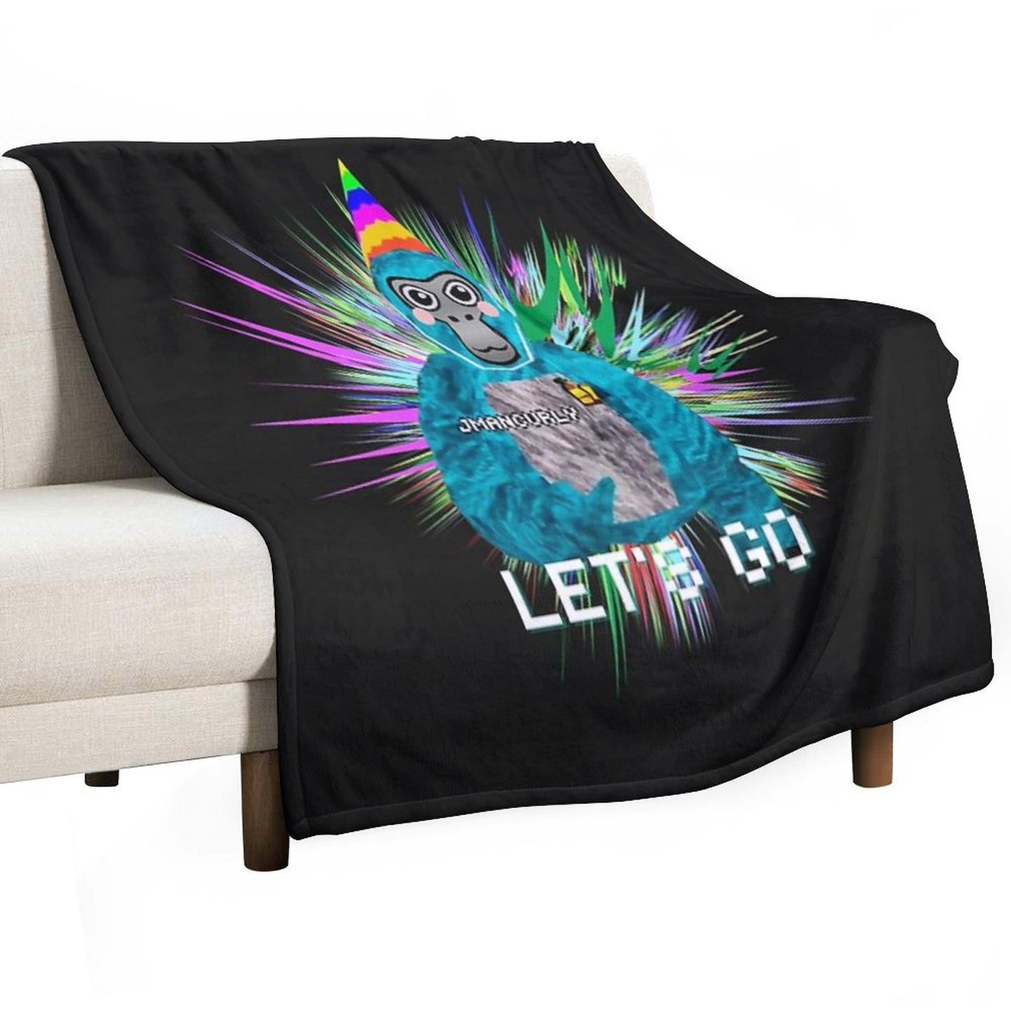 JMANCURLY Gorilla Tag VR Gamer Video Game Design Throw Blanket