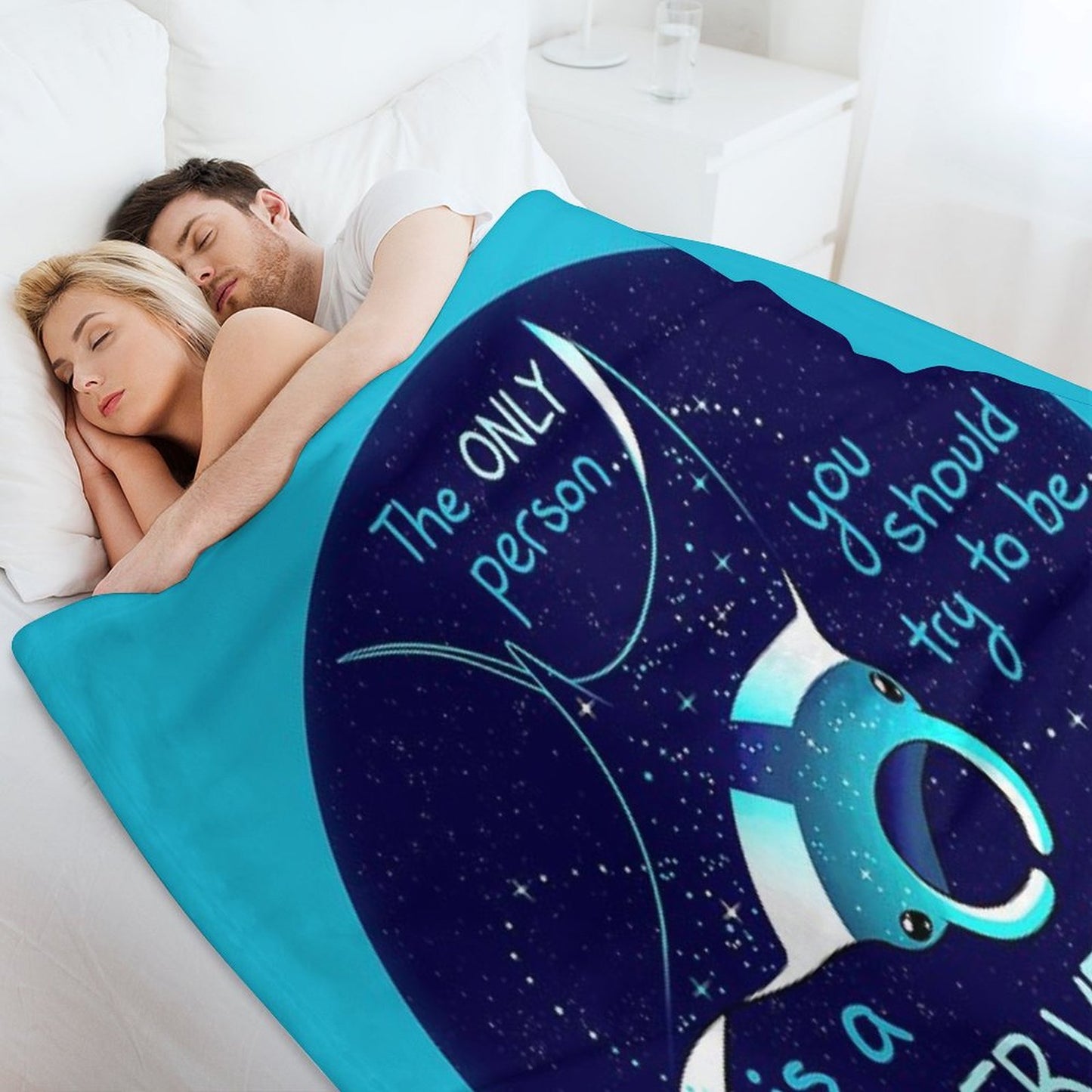 The Only Person You Should Try to Be Galaxy Manta Ray Throw Blanket
