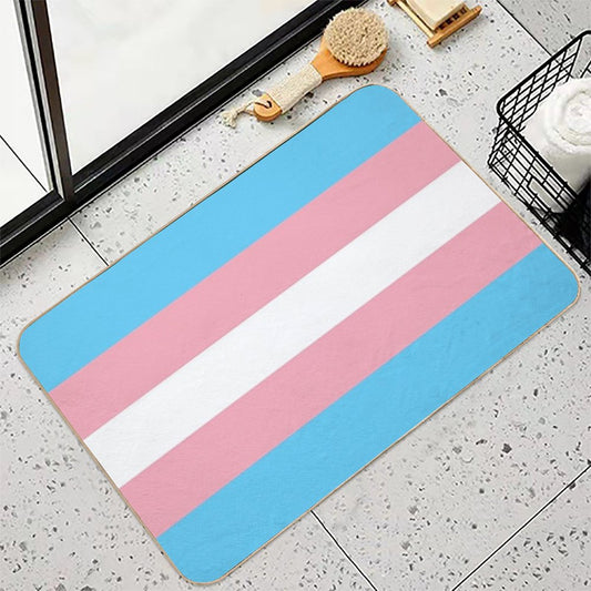 Transgender Pride Flag Bath Mat
