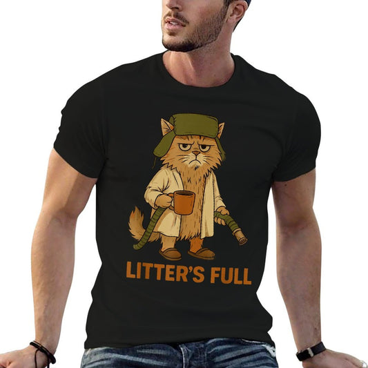 Litter’s Full Funny Cat Lovers Christmas Xmas Fade-proof Color T-Shirt