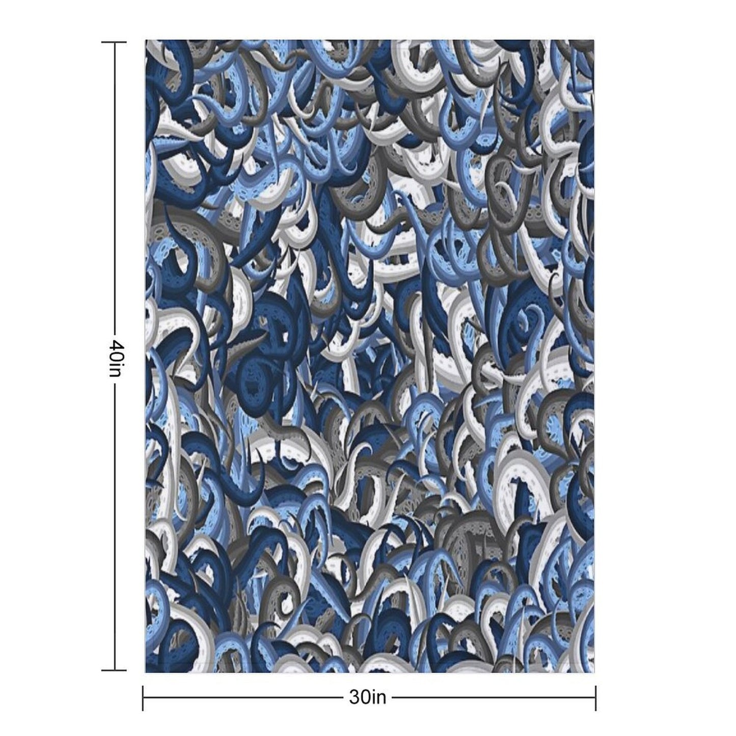 Blue Tentacles Camouflage Throw Blanket