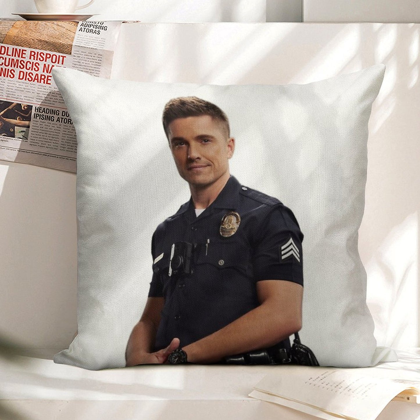 Tim Bradford Linen Throw Pillow Cover