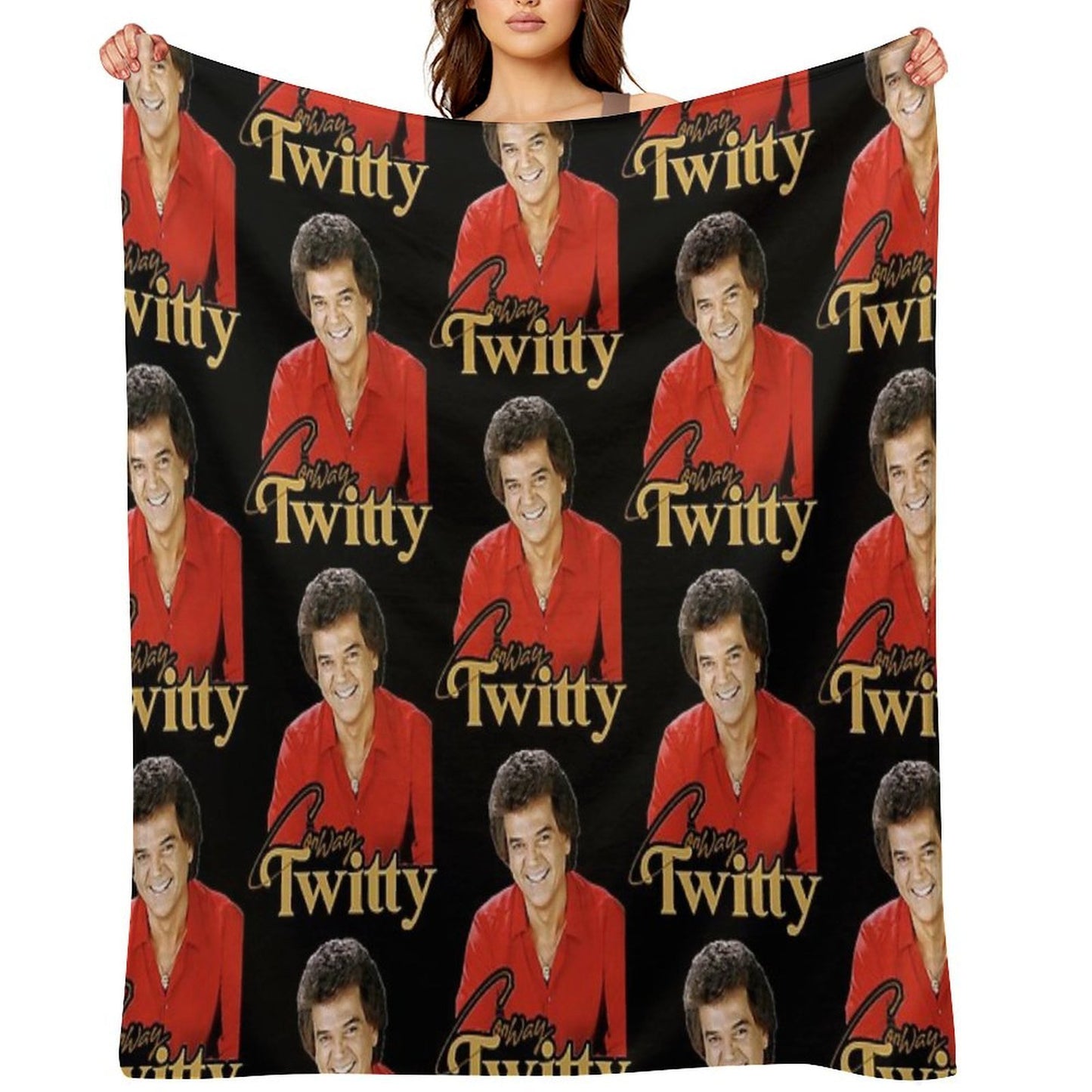 Conway Twitty ))(( Retro Country Legend Design Throw Blanket