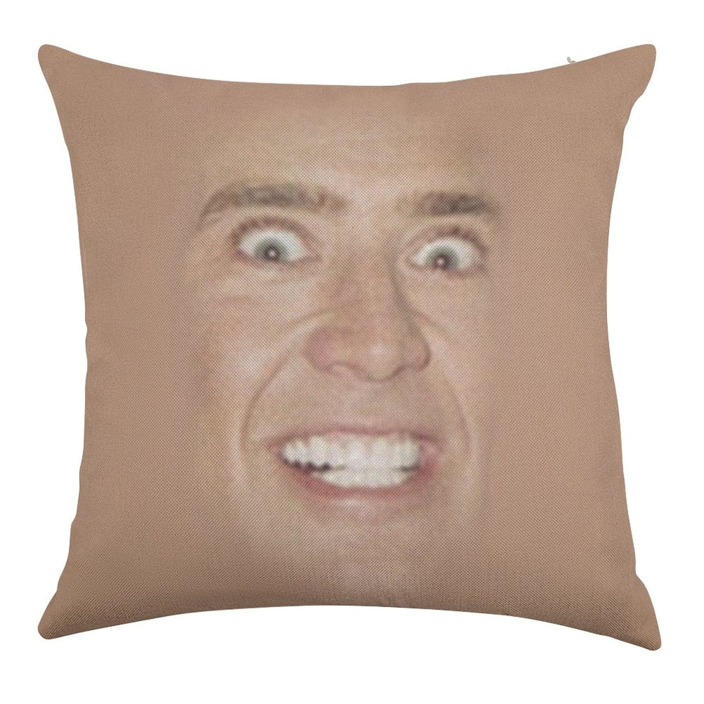Nicholas Cage Face Pattern Linen Throw Pillow Cover