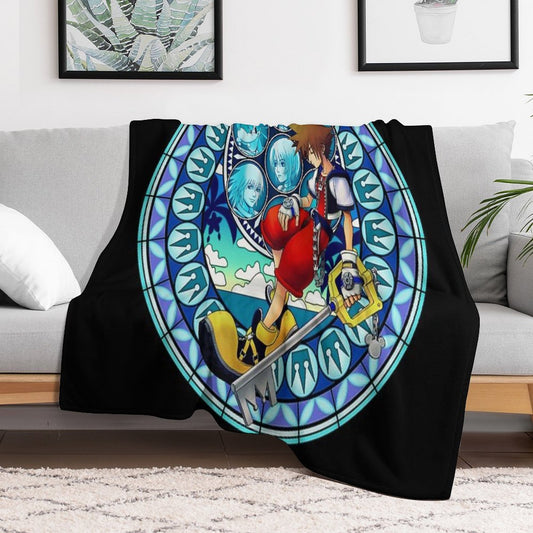 Kingdom Hearts® - Sora's Dive to The Heart Stained Glass Throw Blanket