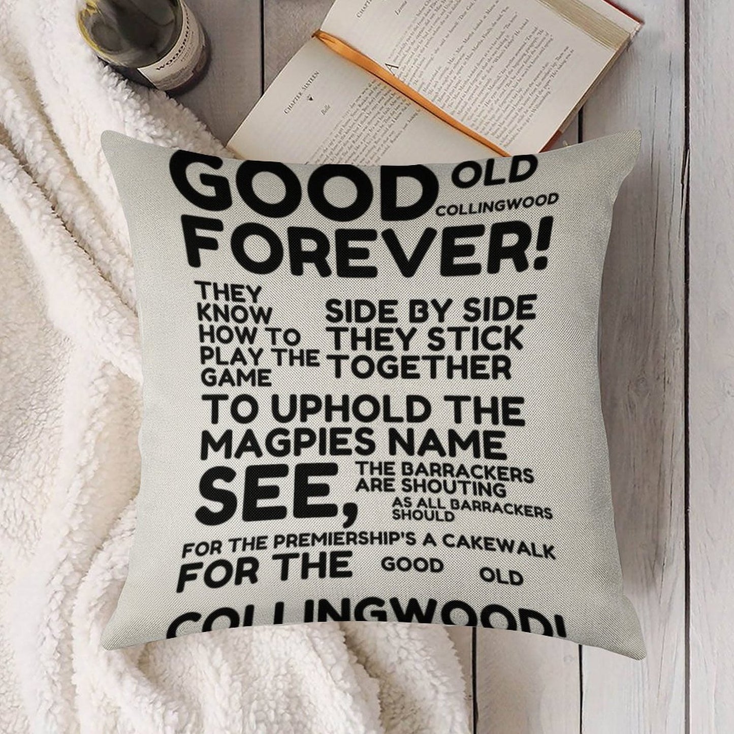 Good Old Collingwood Forever! Linen Throw Pillow Cover