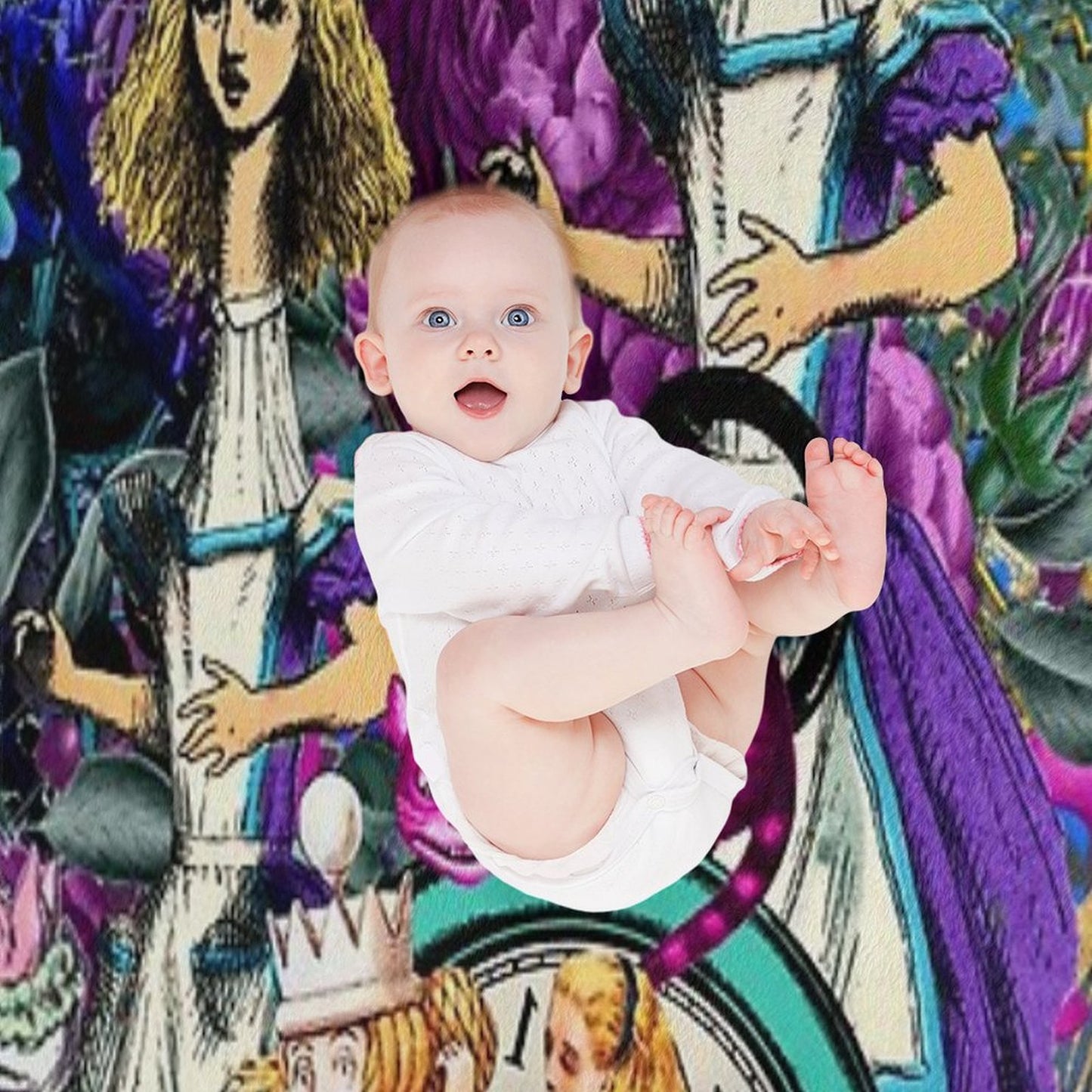 Alice Wonderland, Alice in Vintage Wonderland Throw Blanket