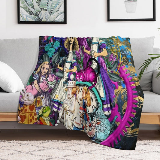 Alice Wonderland, Alice in Vintage Wonderland Throw Blanket