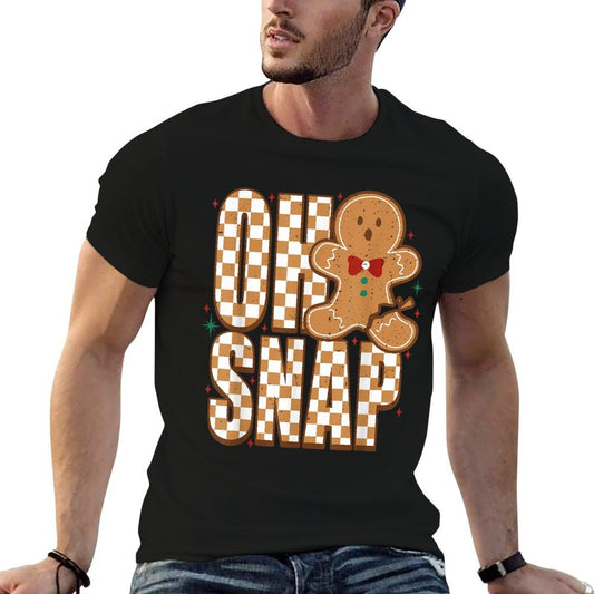 Oh Snap Gingerbread Man Funny Christmas Xmas Men Women Kids Soft T-Shirt