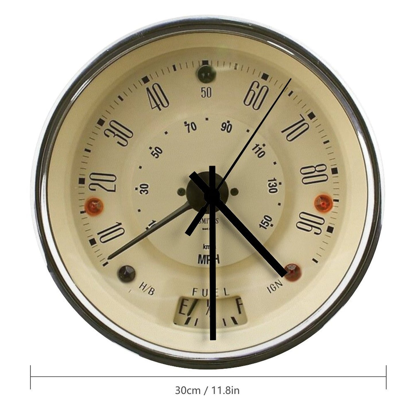 Smiths 90mph Speedo - White Face Wall Clock