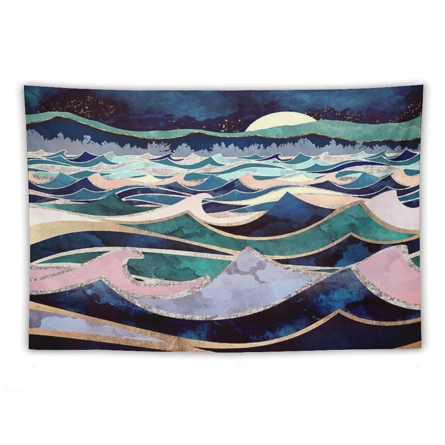 Moonlit Ocean Tapestry