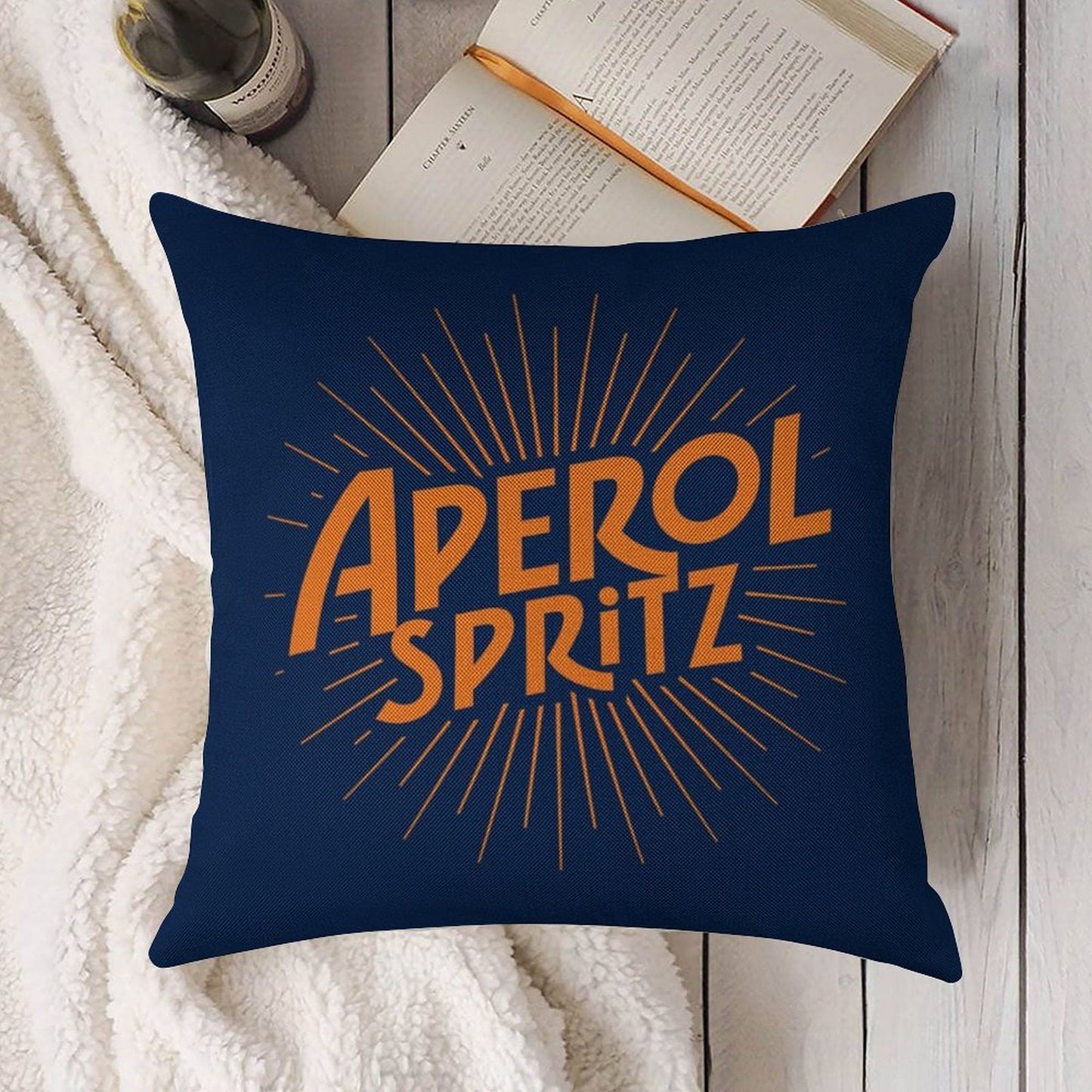 APEROL SPRITZ Linen Throw Pillow Cover