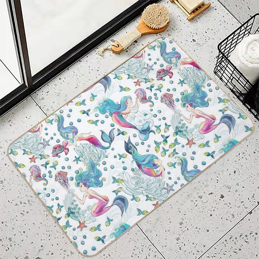 Modern Mermaid Toile Bath Mat