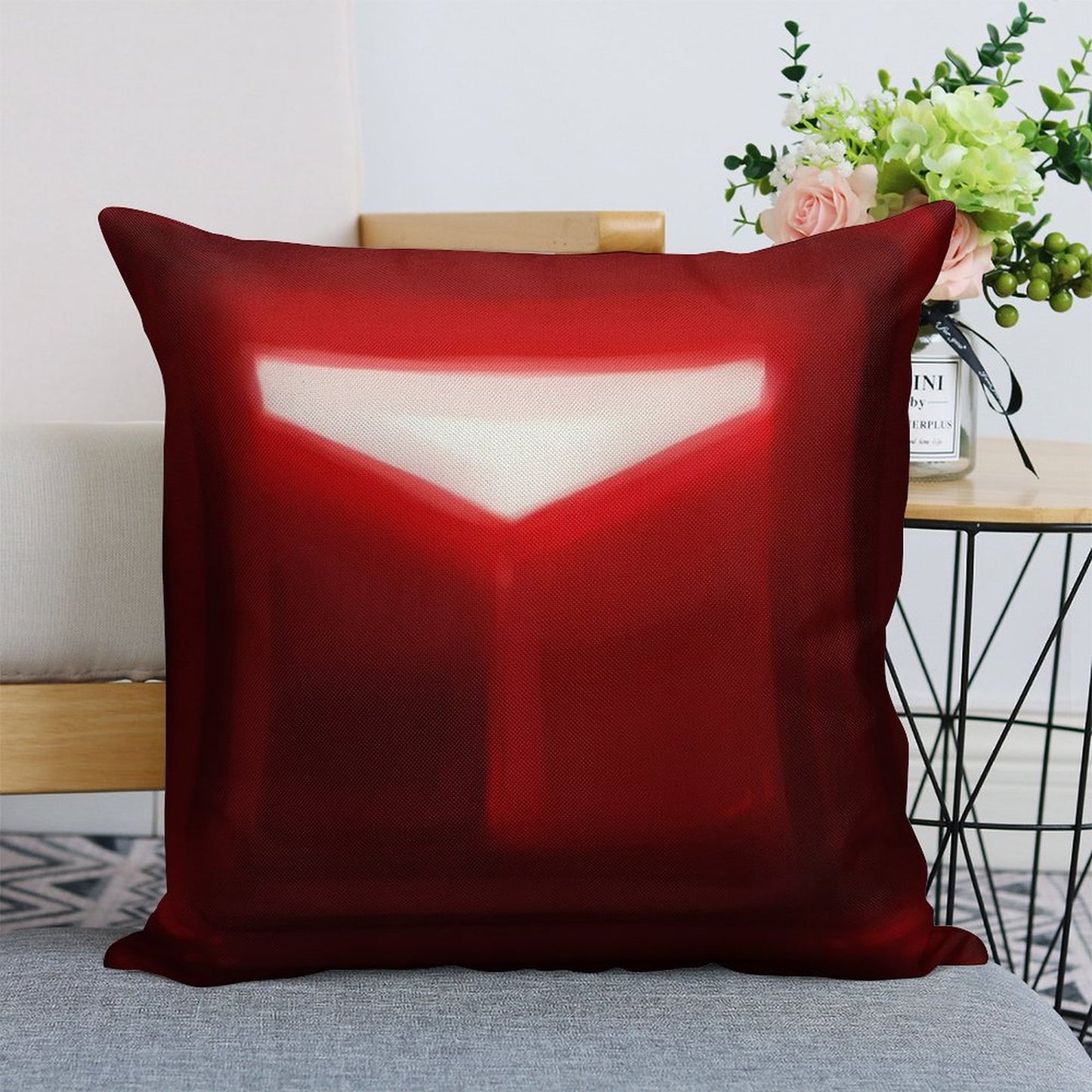 Beat Saber Red Block Throw Pillow Cover Linen Throw Pillow Cover