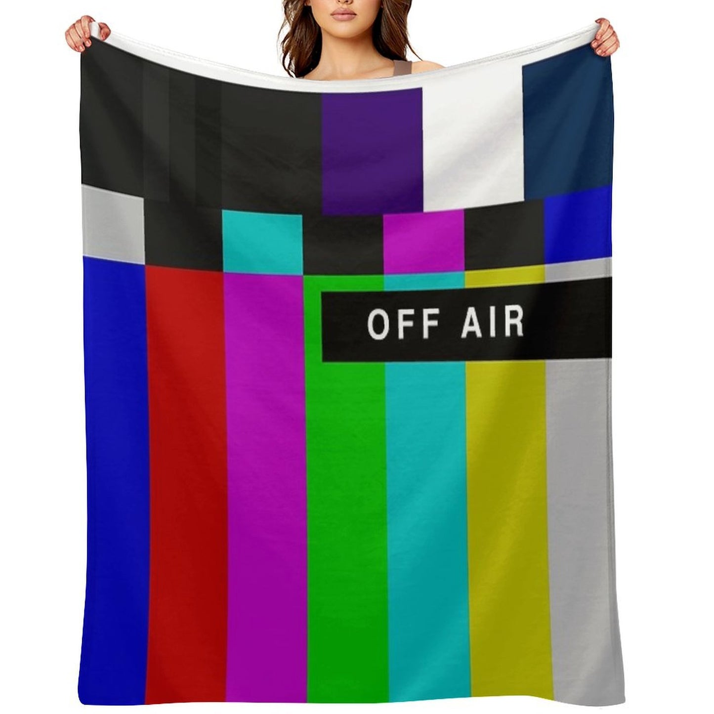 OFF AIR TV Test Pattern Throw Blanket