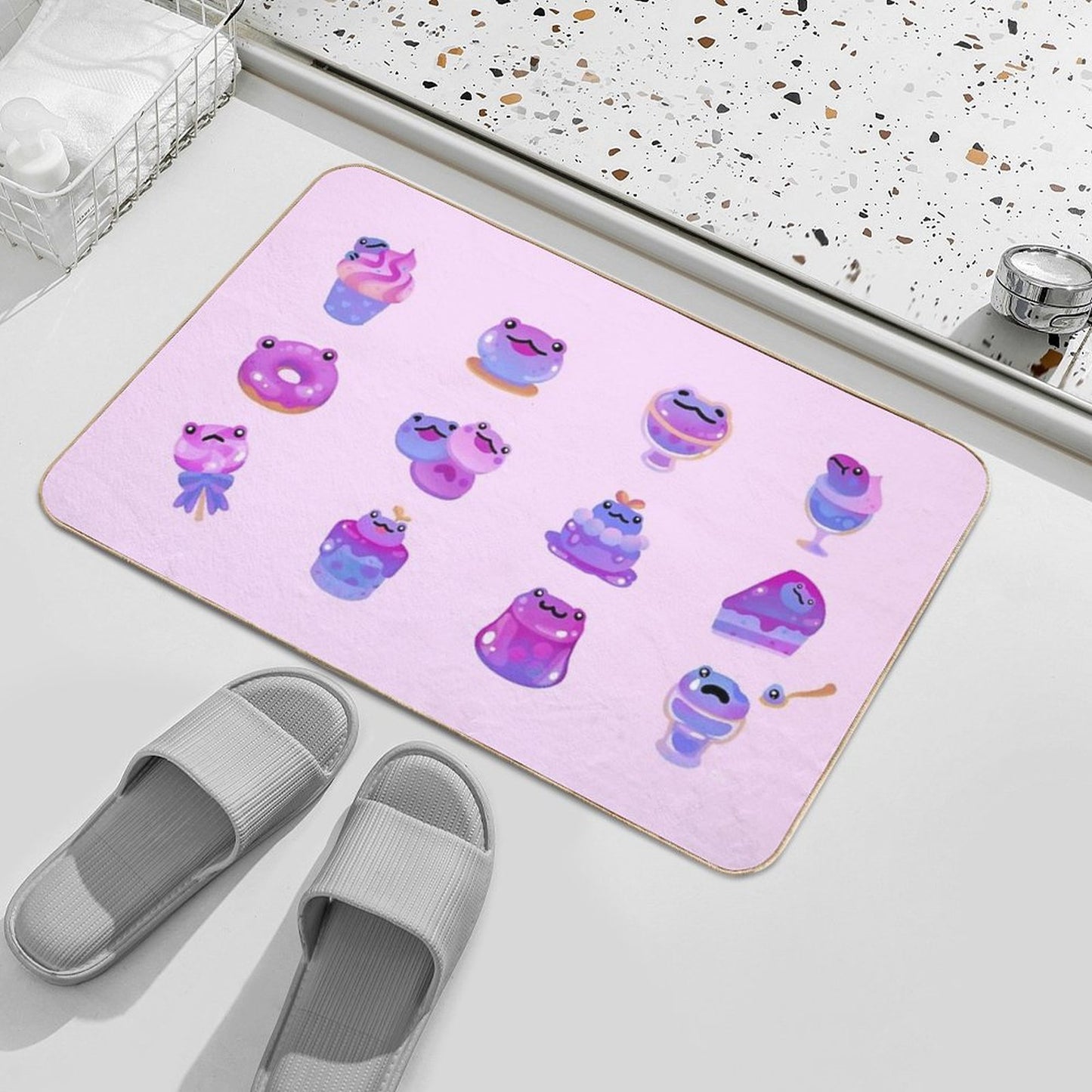 Blueberry Frog Bath Mat