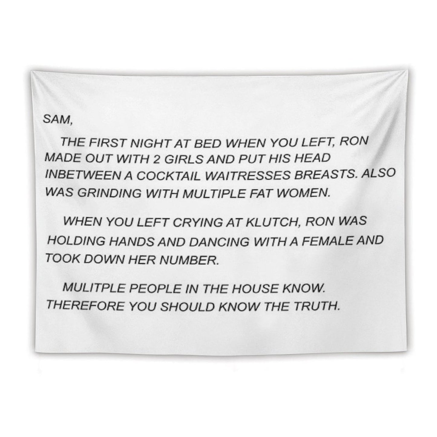 Sammi Sweetheart Letter Tapestry