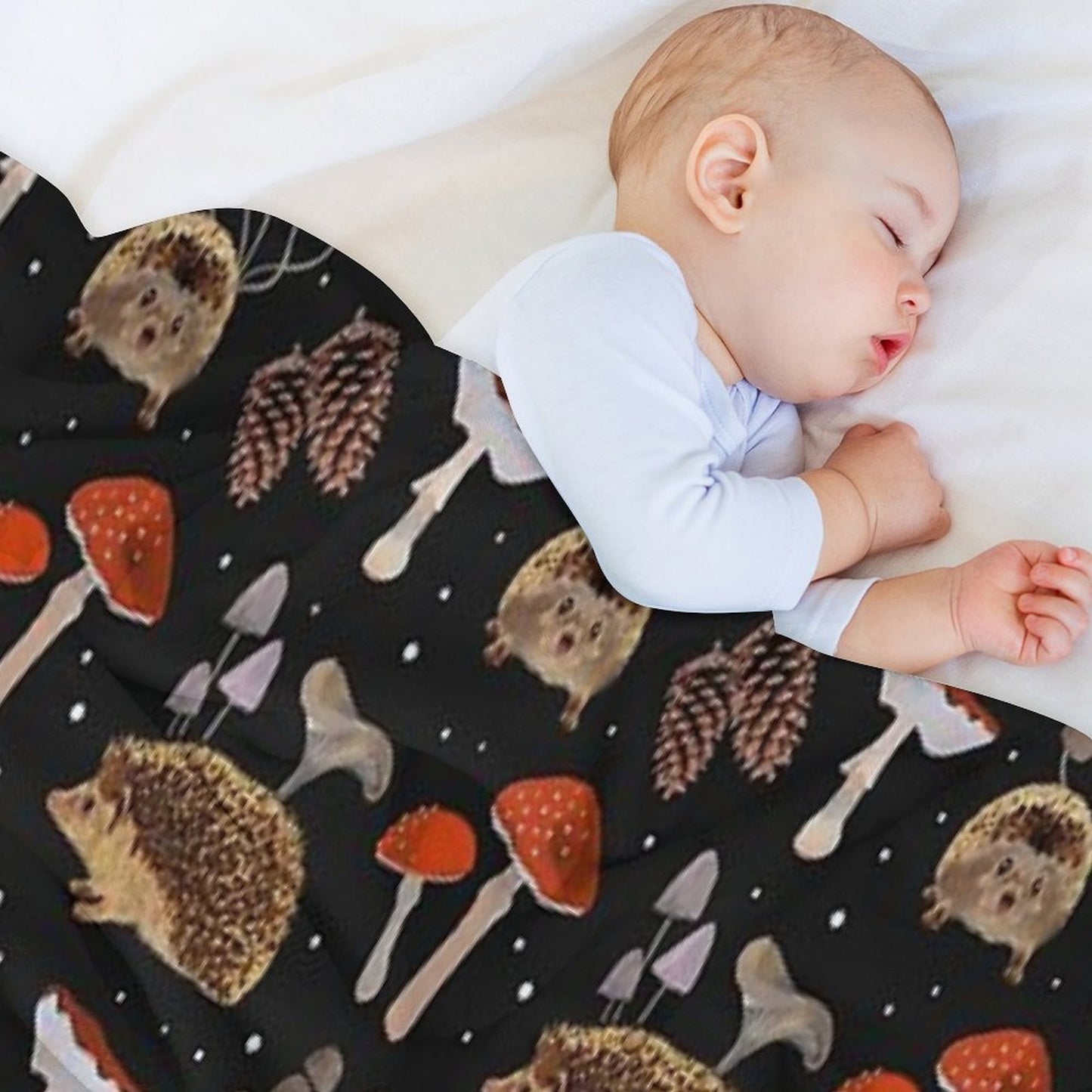 Hedgehogs And Mushrooms Throw Blanket
