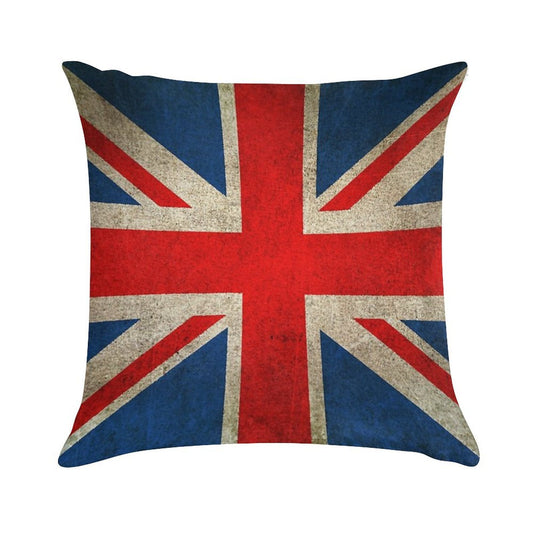 Old And Worn Distressed Vintage Union Jack Flag Soft Skin-Friendly Throw Pillow
