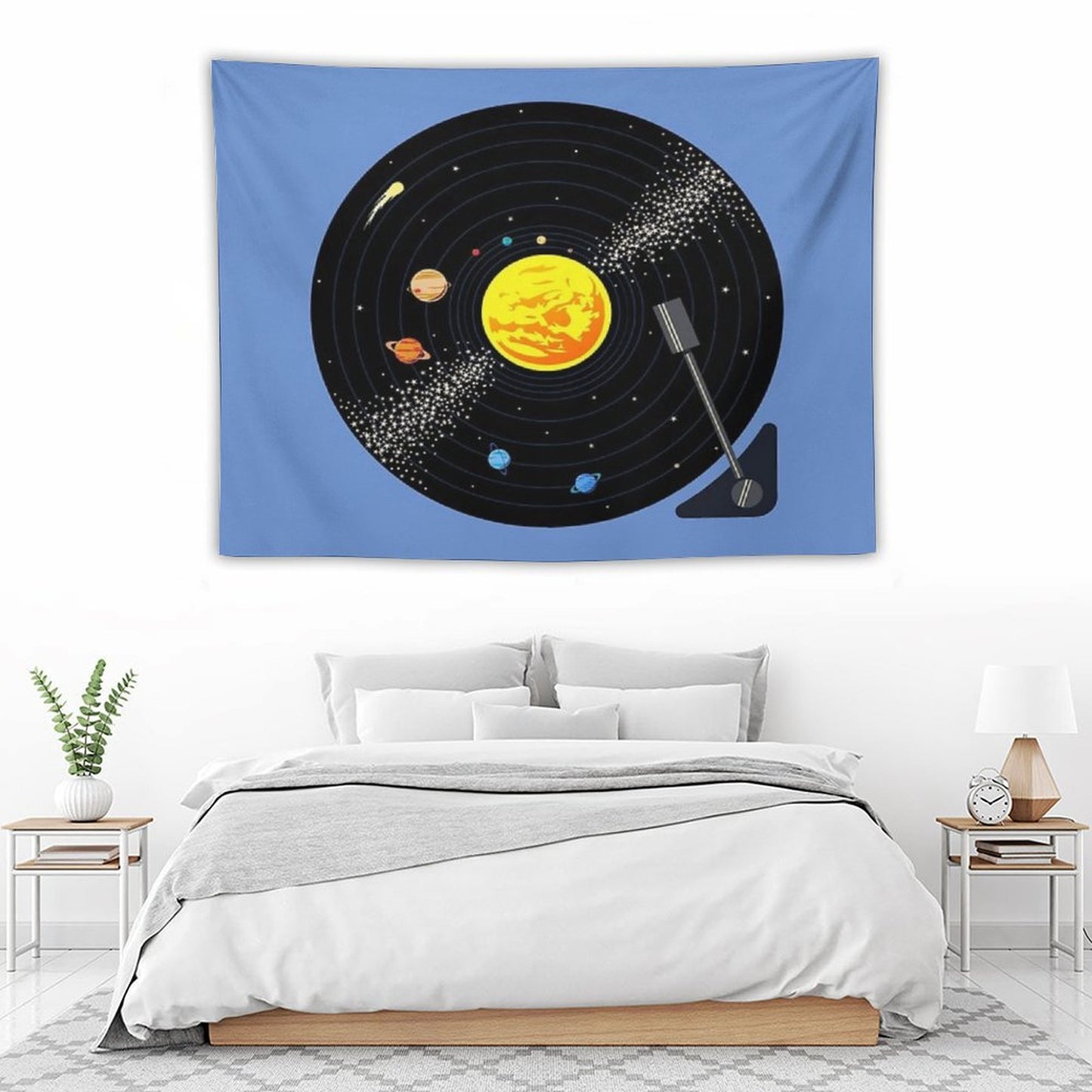 Solar System Vinyl Record Tapestry