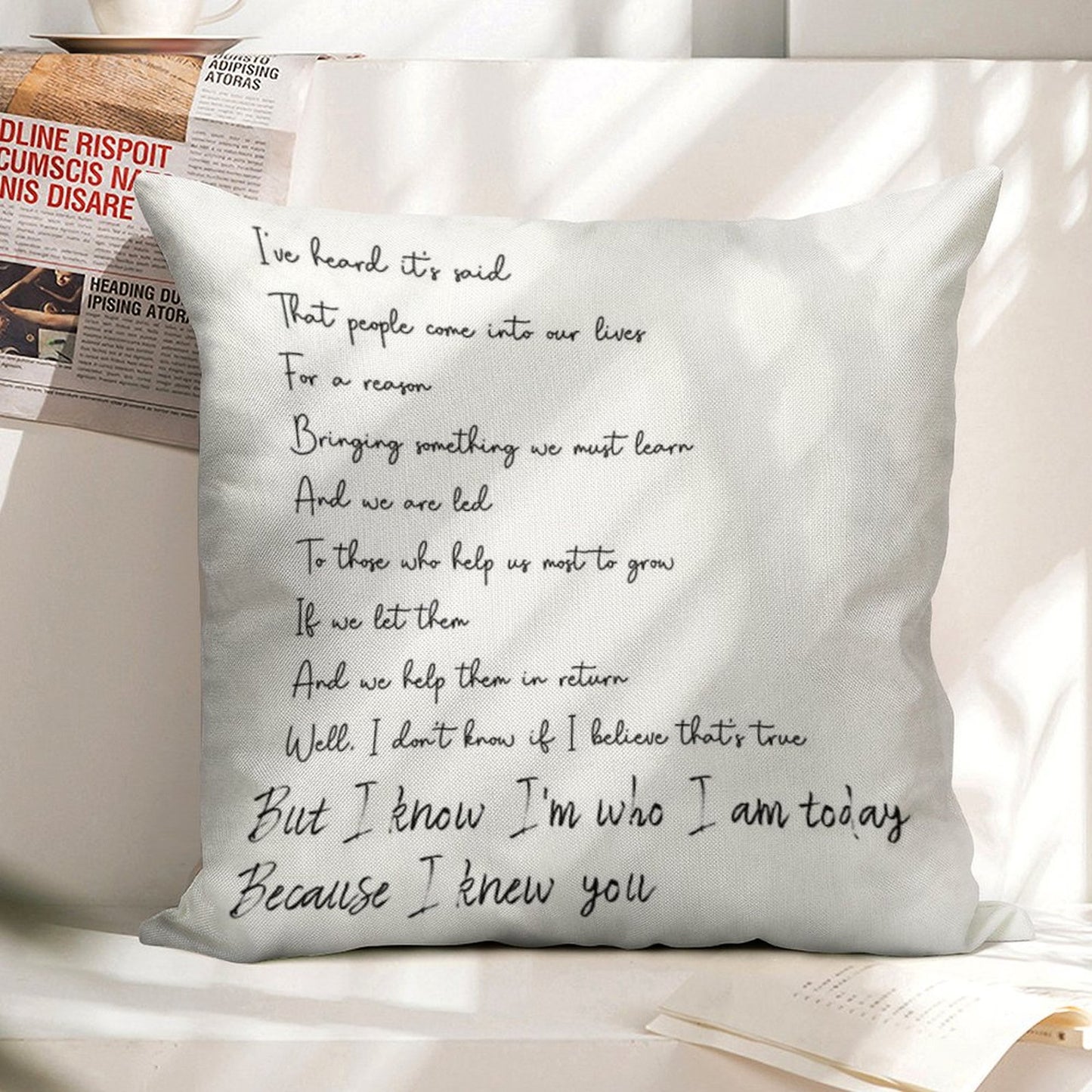 For Good - Wicked The Broadway Musical Linen Throw Pillow Cover