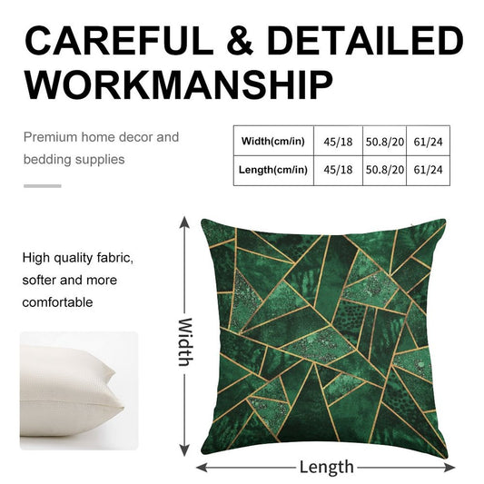 Deep Emerald Linen Throw Pillow Cover
