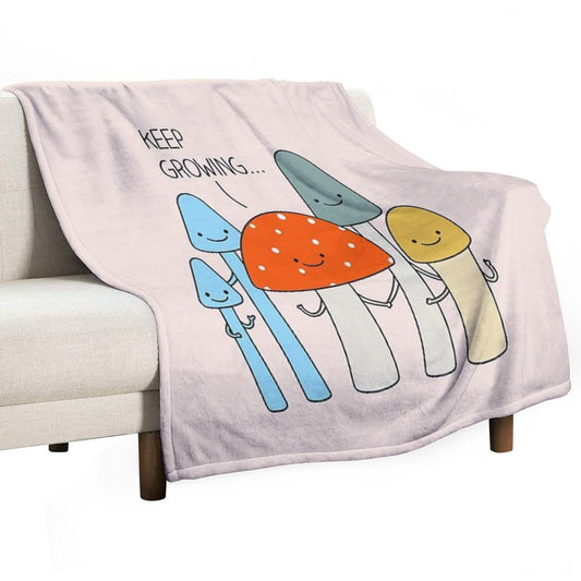 Growing Mushrooms Throw Blanket