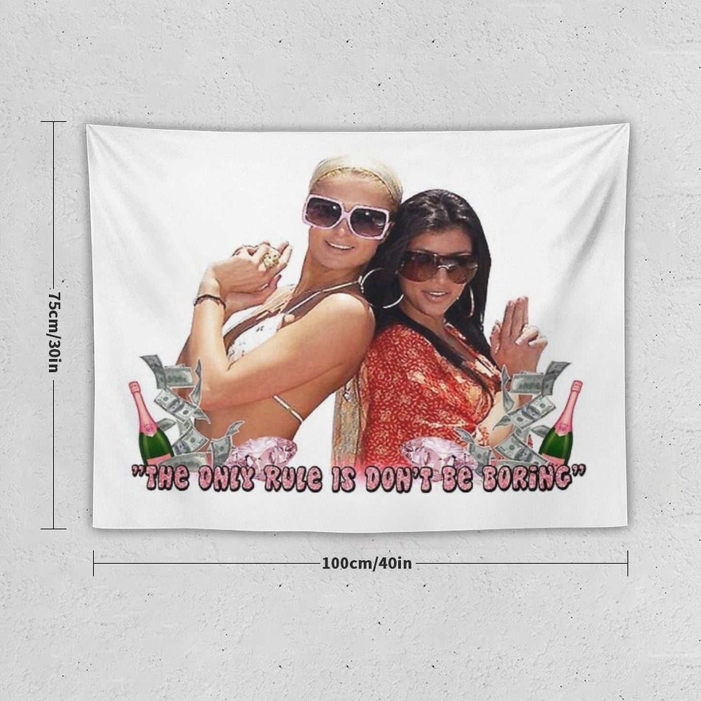 Paris Hilton & Kim Kardashian - Don't Be Boring Tapestry