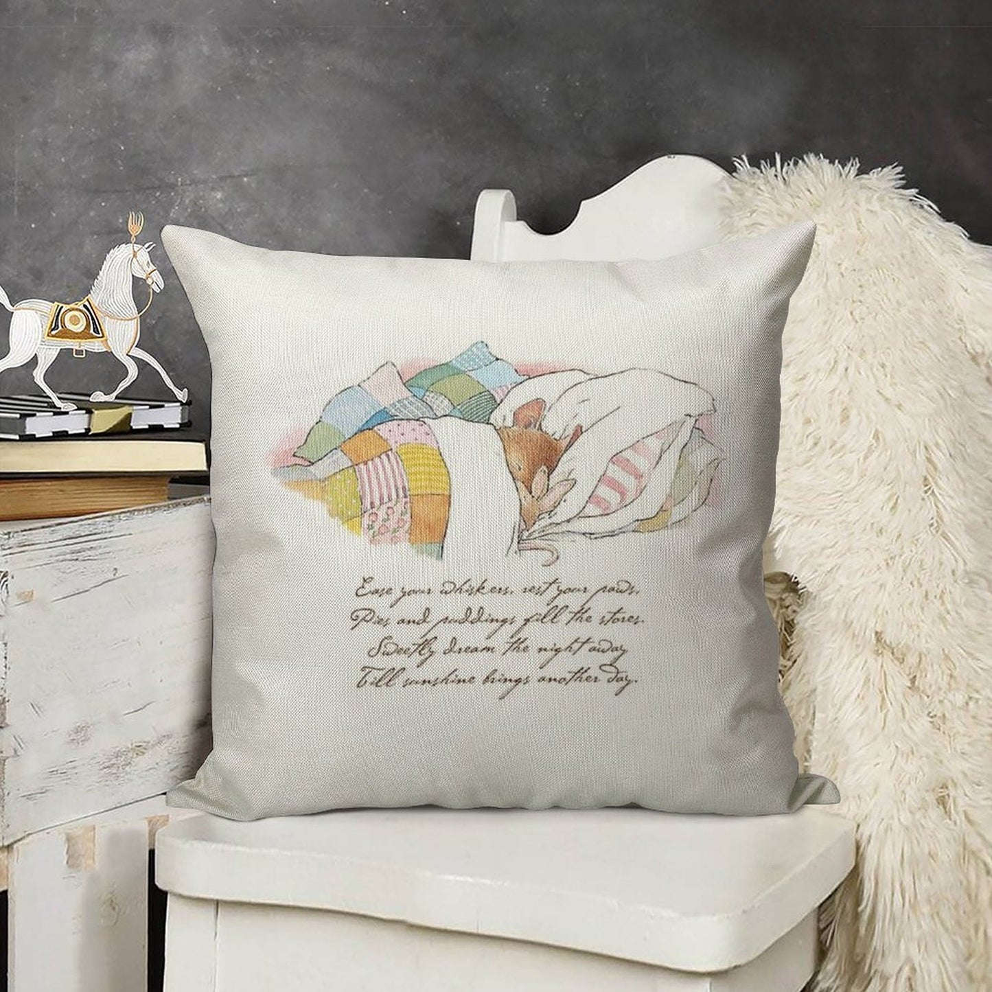 Primrose Goes to Sleep Linen Throw Pillow Cover