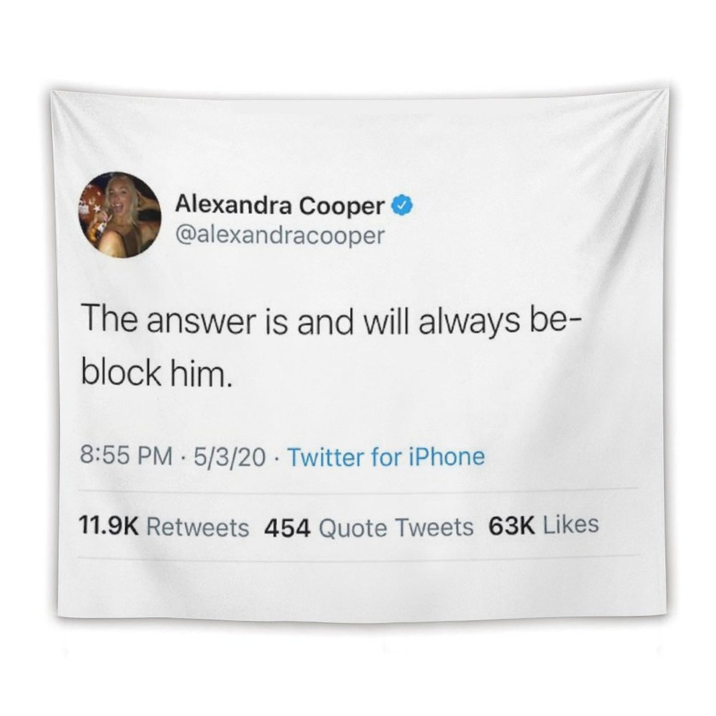 The Answer Will Always Be Block Him Alex Cooper Tweet Call Her Daddy Tapestry