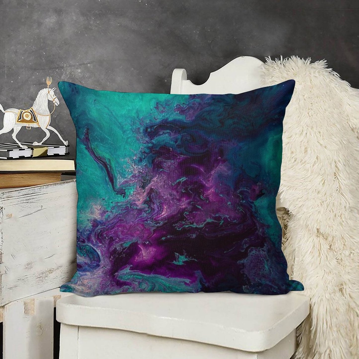 Nebulous Linen Throw Pillow Cover