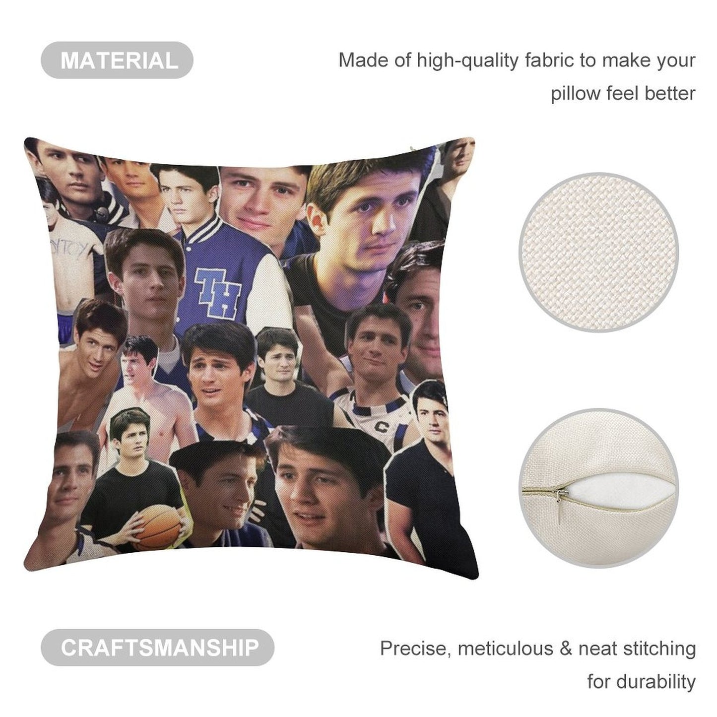 Nathan Scott Collage 2 Linen Throw Pillow Cover