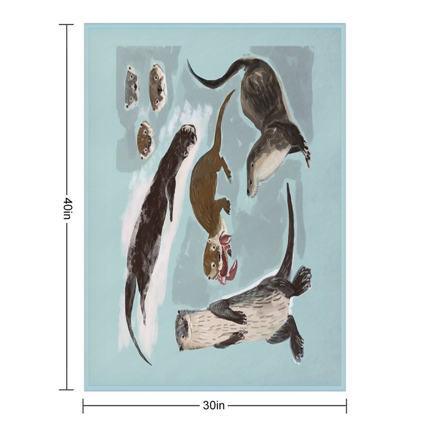 New World Otters Throw Blanket
