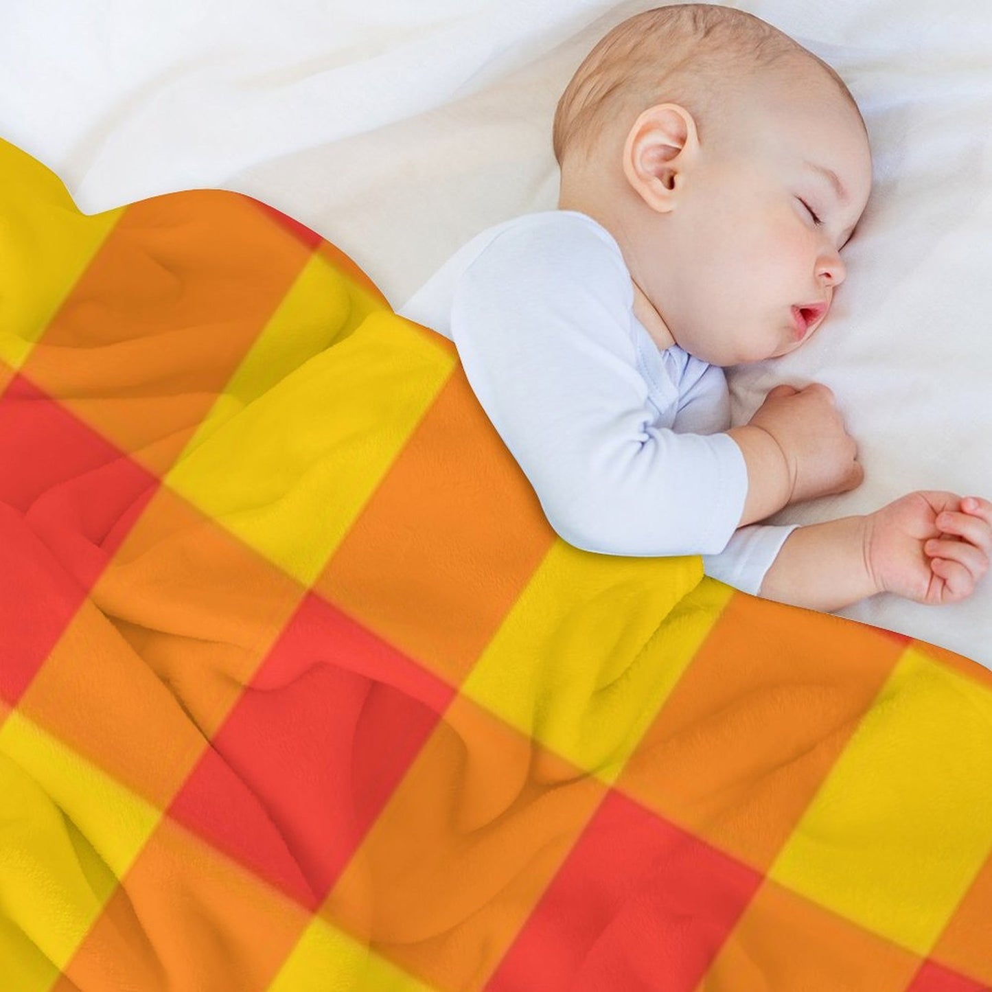 Red And Yellow Checkered Pattern Throw Blanket