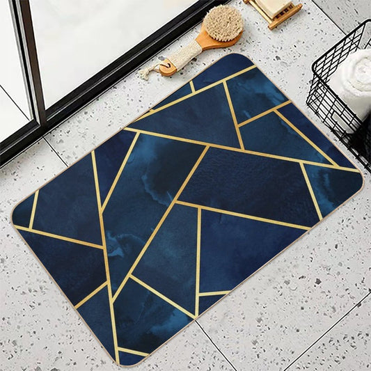 Navy & Gold Geo Bath Mat