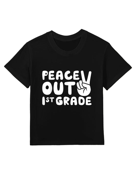 Peace Out 1st Grade Boy Girl First Grade Graduation Kids T-Shirt