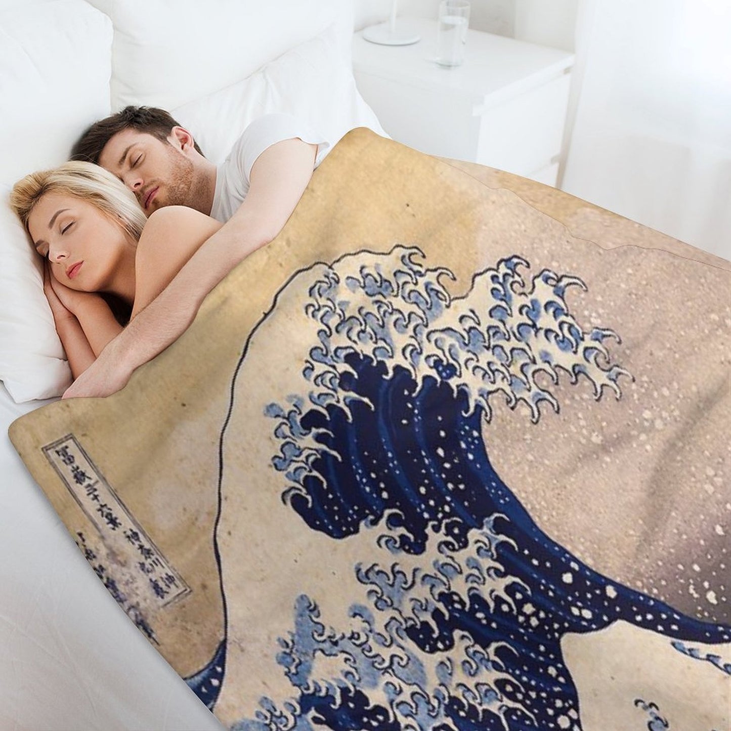 The Great Wave Off Kanagawa by Katsushika Hokusai (c 1830-1833) Throw Blanket