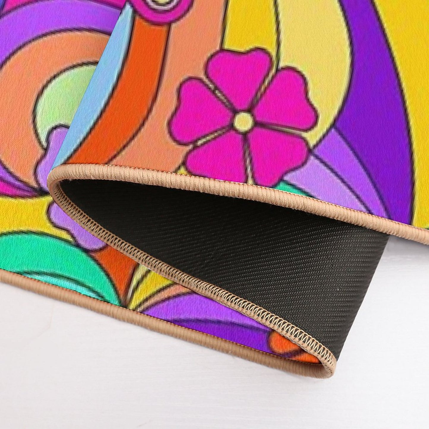 Groovy Psychedelic Flower Power Bath Mat