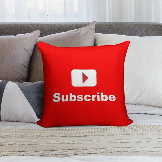 Youtube Channel Subscribe Soft Reinforced Edging Throw Pillow